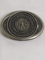 Vintage United Steelworkers Of America Belt Buckle