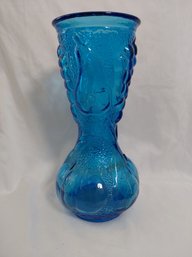 Empoli Turquoise Blue Molded Glass Vase