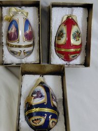 Porcelain Decorative Egg Trinket Box Lot