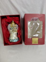 Lenox Yuletide Treasures Old World Angel With Lyre Glass Ornament