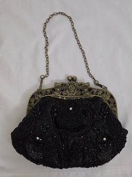Vintage Beaded Satin Inside Purse