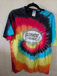 Tie-dye T-shirt With A Graphic For The Clermont Lounge In Atlanta, Georgia LG