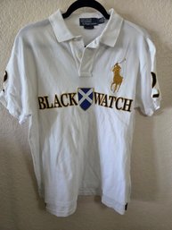 Vintage Polo Ralph Lauren White 'Black Watch' Polo Shirt LG