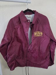 Vintage Maroon Snap-front Nylon Coach Jacket Med