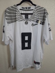 Nike Marcus Mariota #8 Oregon Ducks Diamond Quest 2015 College Football National Championship Jersey Large