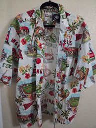 Reyn Spooner Men's White Los Angeles Angels Scenic Button-Up Shirt XL