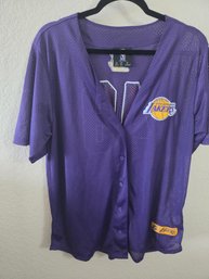Purple Mesh Jersey Featuring The Los Angeles Lakers Logo And Number 48. LG