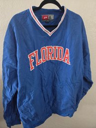 Vintage 1990s Blue Pro Player University Of Florida Gators V-neck Pullover Windbreaker LG