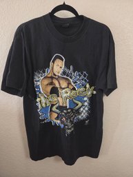 Vintage 1999 WWF 'The Rock' Hardcore Collection Black Graphic T-shirt One Size