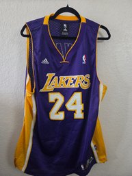 Los Angeles Lakers Kobe Bryant Number 24 Adidas Swingman Road Jersey LG