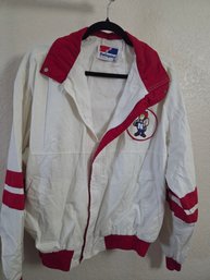 Vintage White And Red Swingster Brand Full-zip Windbreaker  Large