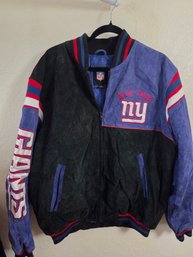 Vintage New York Giants Suede Leather Varsity Jacket Large