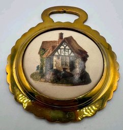 REGD Design Signed Brass Painted Cottage Portrait