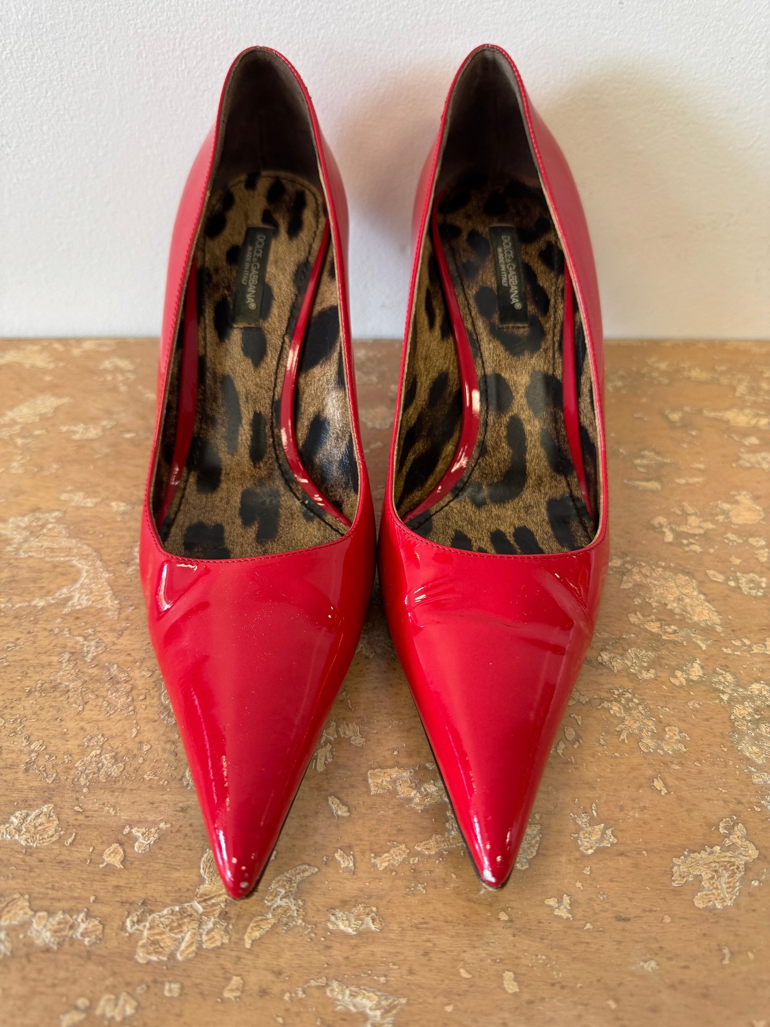 Dolce & Gabbana Red Patton Leather Heels Size 38 #16028 | Auctionninja.com