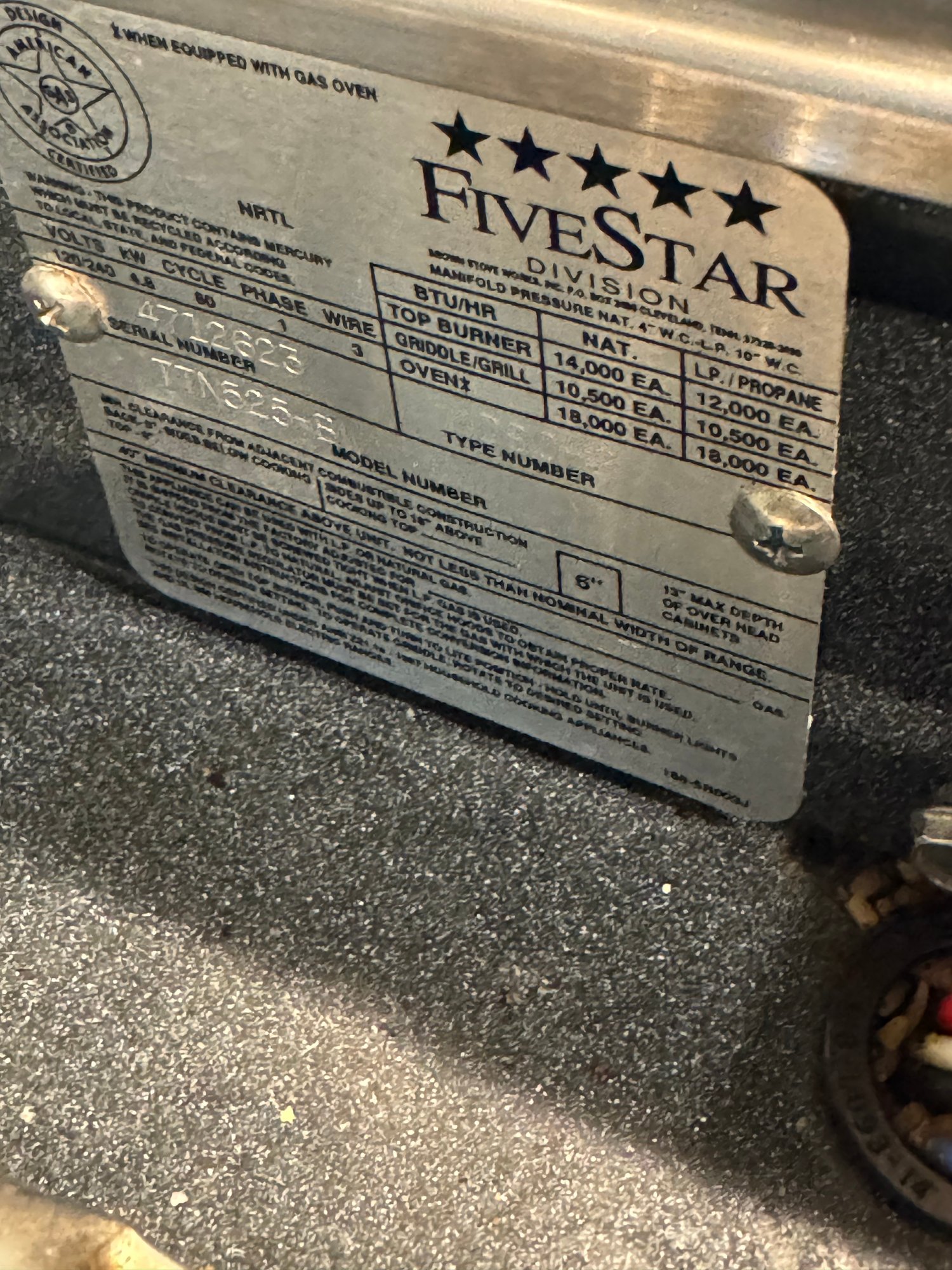 Five Star Range Module Five Star Gas 48