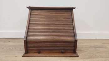 Antique Table Top Oak Roll Top Mirror