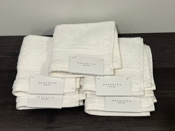 Set Of 5 Kassatex White Wash Cloths New With Tags