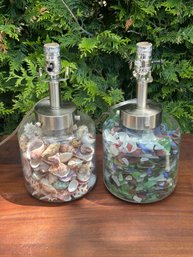 Seashell And Beach Glass Lamps
