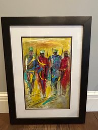 Ernani Silva Acrylic On Paper Four African Warriors