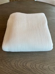 West Elm White Full/queen Blanket 92' X 88' (1 Of 2)