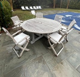 6' Indian Ocean Teak Outdoor Table With 6 Chairs