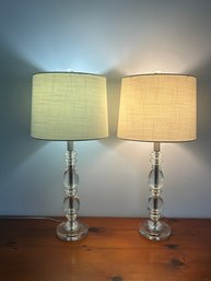 Pair Of Modern Glass Lamps
