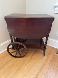 Colonial Style Wagon Wheel Tea Cart