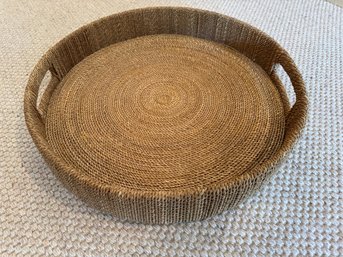 Brown Palecek Sea Grass Round Tray