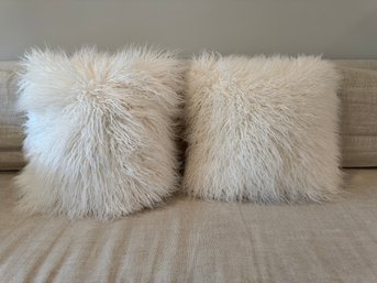 Pair Of Pottery Barn 18' White Throw Pillows