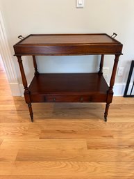 Vintage Wood Tea Cart With Removable Tray