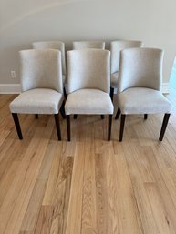 Set Of 6 Restoration Hardware Linen Dining Chairs