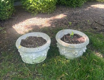 Pair Of Cement Planters