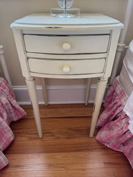Cream Colored Distressed Nightstand