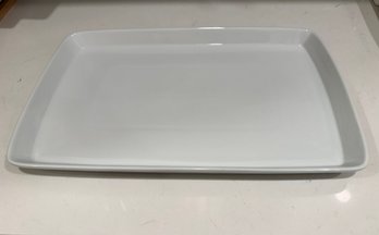 White Ceramic Rectangular Platter  19x12