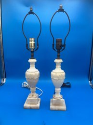 22' Antique Marble Table Lamps