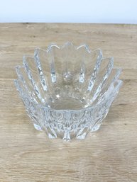 Orrefors Sweden Crystal Bowl 12 Sided Vertical Walls