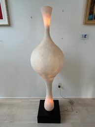 Mid Century Modern Floor Lamp On Wood Base