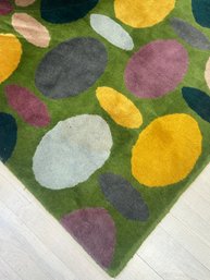 4x6 Indian Green Wool Area Rug