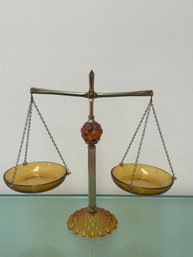 Princess House Scale Of Justice Vintage Amber Glass