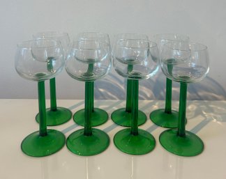 8 Green Stem 6.5' Cordial Glasses