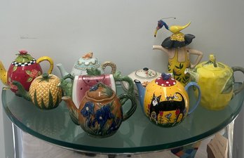 Lot Of 9 Tea Pots