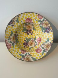 Mackenzie Childs Buttercup Floral Enamel Serving Bowl