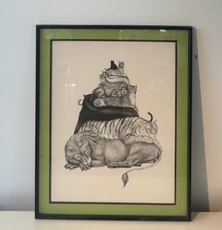 25x30 The Pyramid Of Cats Print By Marion Seawell