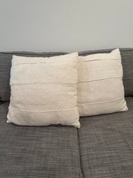 Pair Of Cream Throw Pillows