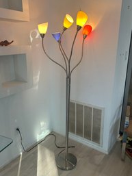 Light Source 5 Head Chrome Adjustable Floor Lamp 1 Of 2 Available