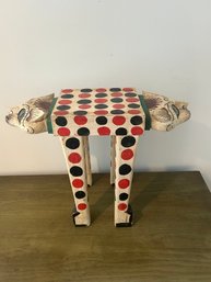 Hand Painted Wood Cat Stool