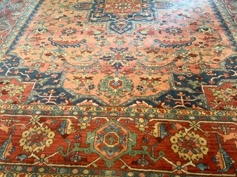 Kalastan 100  Wool Area Rug Pink And Blue 8.8' X 10.6'
