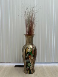 Vintage Hand Painted Floor Vase