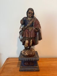 Large Carved Wood Santos