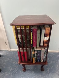 Mahogany Rotating 4 Sided Book Shelf